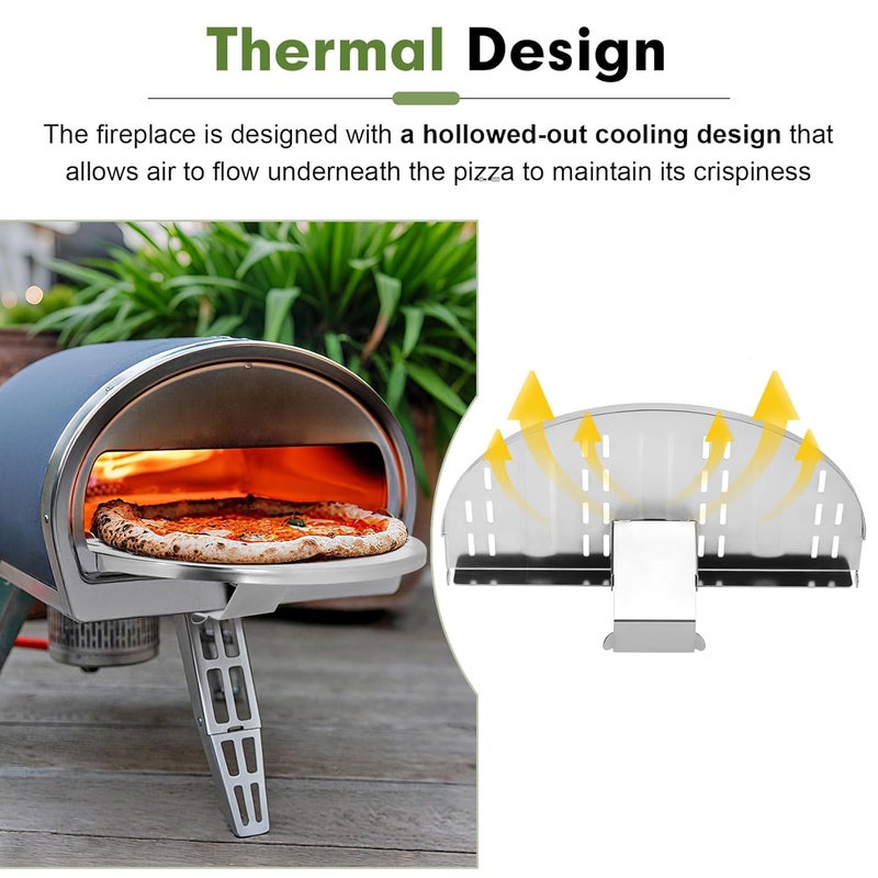 Mangoct Oven Shelf Compatible with Gozney roccbox Pizza Oven，Provides Space for Easy Removal, Insertion and Rotation of Pizzas and is Made of 304 Stainless Steel with Ventilation Holes - Image 5
